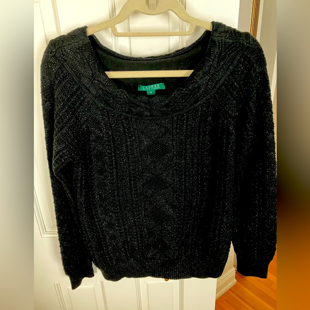 Lauren Ralph Lauren Black Sweater w/ metallic thread